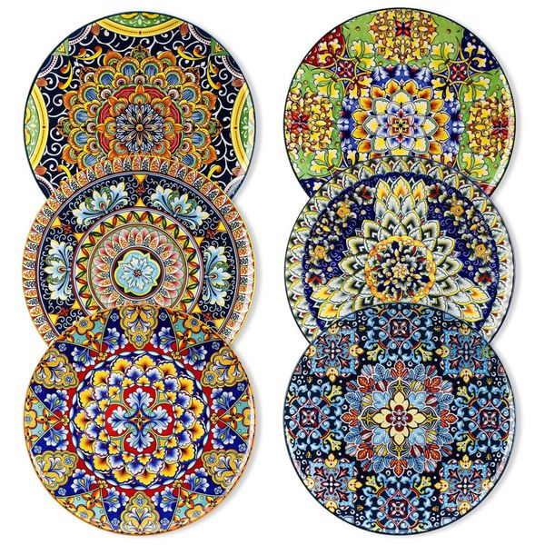 Conjunto-de-Pratos-Raso-em-Ceramica-no-Estilo-Boemio-6-UN-foto-0