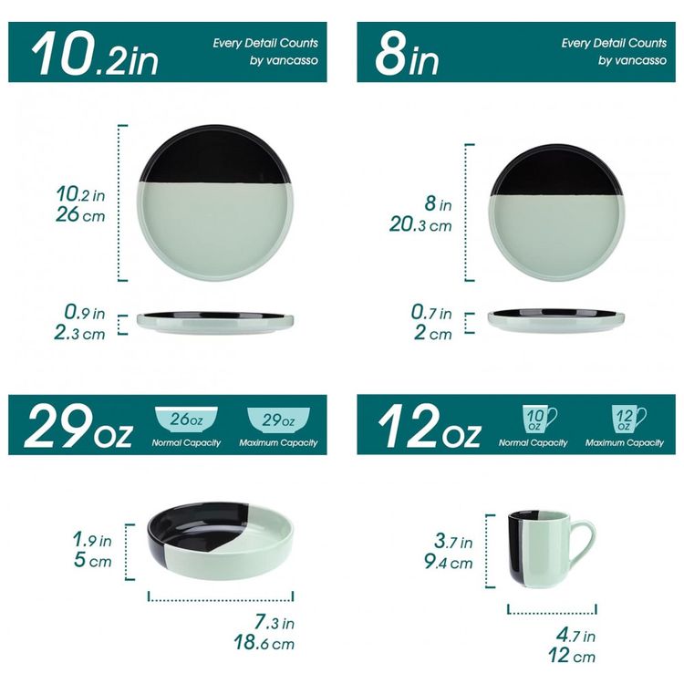 Aparelho-de-Jantar-com-16-Pecas-em-Ceramica-Incluindo-Pratos-foto-1