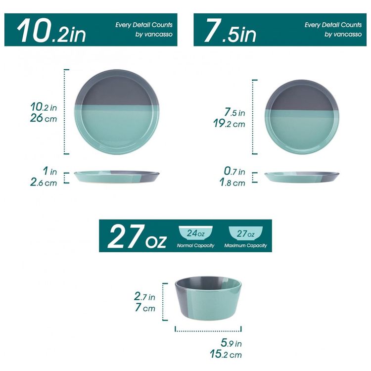 Aparelho-de-Jantar-com-12-Pecas-em-Ceramica-Incluindo-Pratos-foto-1