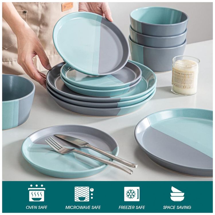 Aparelho-de-Jantar-com-12-Pecas-em-Ceramica-Incluindo-Pratos-foto-3