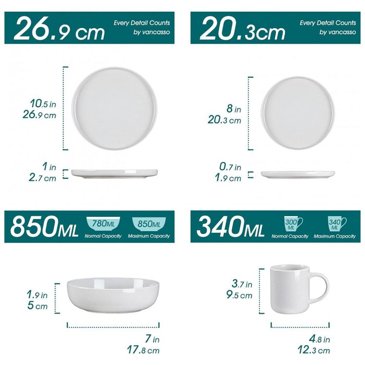 Aparelho-de-Jantar-com-16-Pecas-em-Ceramica-com-Esmalte-de-foto-1