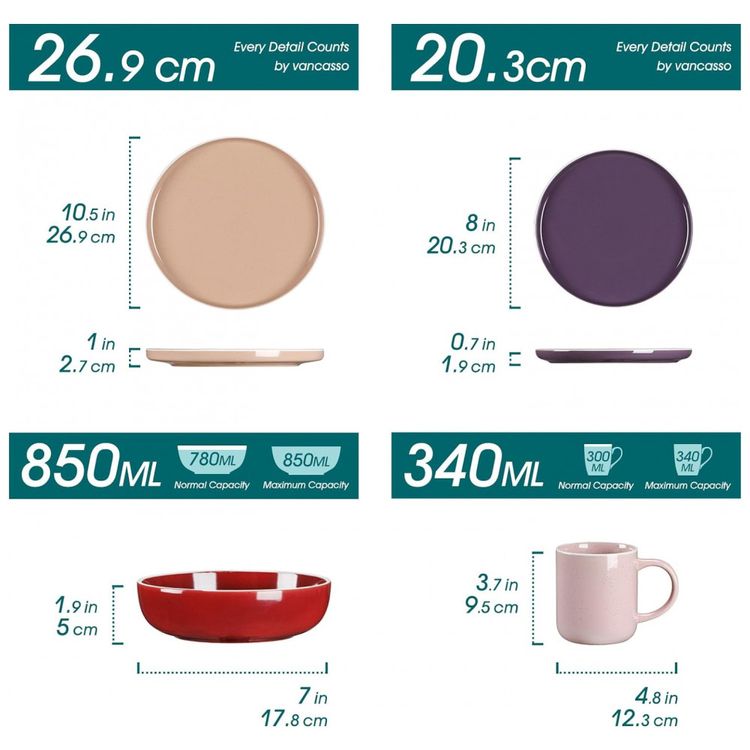 Aparelho-de-Jantar-com-16-Pecas-em-Ceramica-com-Esmalte-de-foto-1