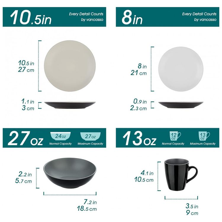 Aparelho-de-Jantar-com-16-Pecas-em-Ceramica-Incluindo-Pratos-foto-1