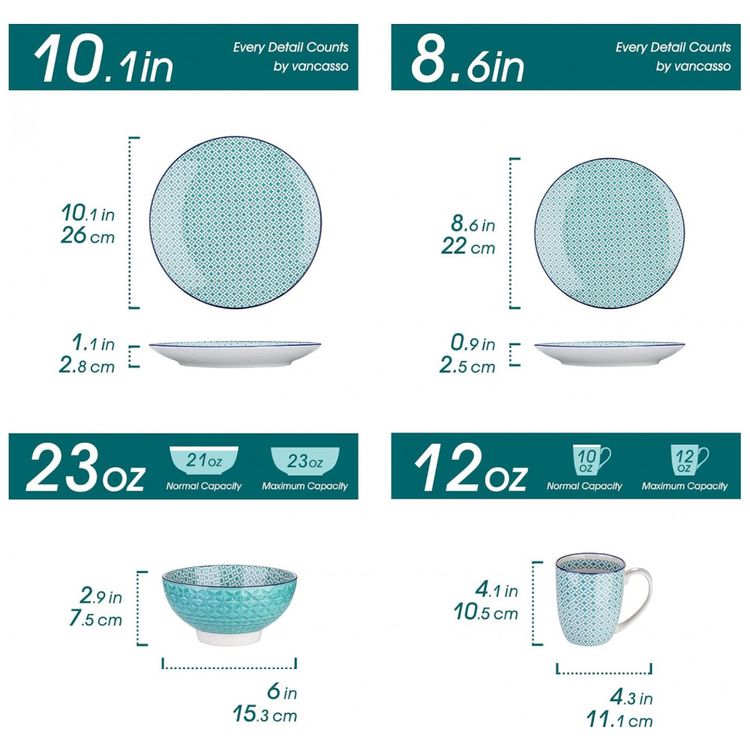 Aparelho-de-Jantar-com-16-Pecas-em-Porcelana-Incluindo-foto-1