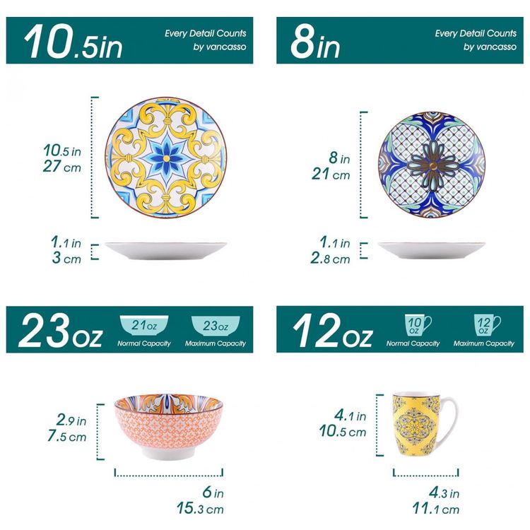 Aparelho-de-Jantar-com-16-Pecas-em-Porcelana-Incluindo-foto-1
