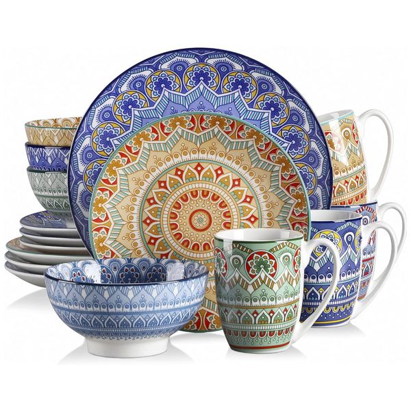 Aparelho-de-Jantar-com-16-Pecas-em-Porcelana-Incluindo-foto-0