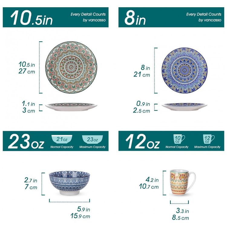 Aparelho-de-Jantar-com-16-Pecas-em-Porcelana-Incluindo-foto-1