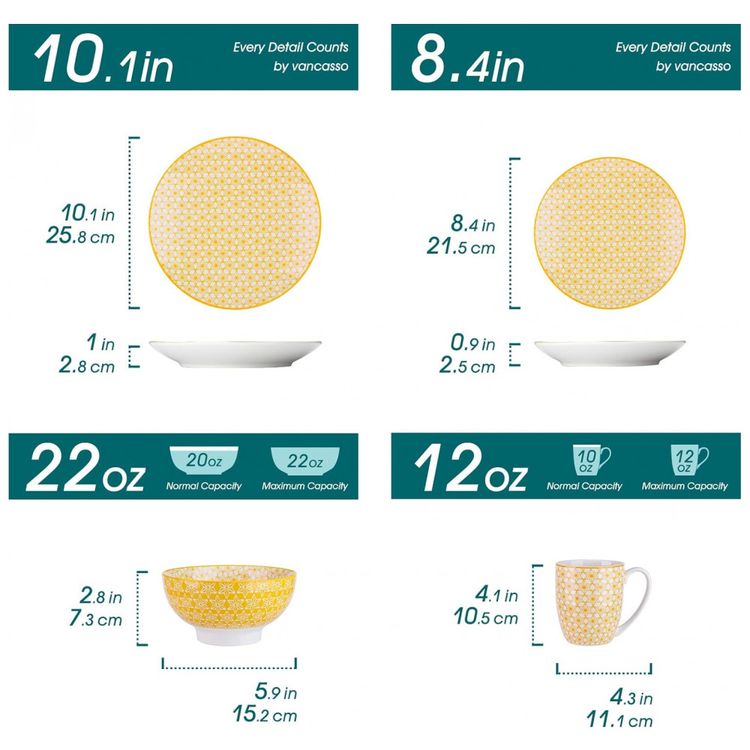 Aparelho-de-Jantar-com-16-Pecas-em-Porcelana-Incluindo-foto-1