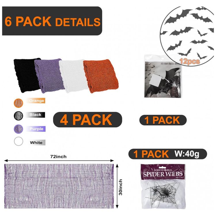 Kit-de-Decoracao-para-Halloween-com-6-Pecas-Incluindo-Teias-foto-1
