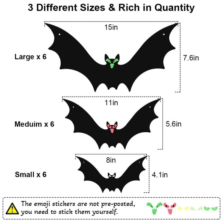 Kit-de-Decoracao-para-Halloween-com-18-Morcegos-de-Plastico-foto-1