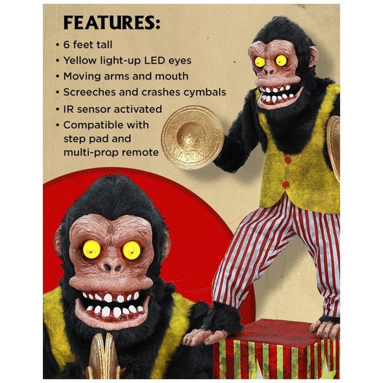 Macaco-Sombrio-Animatronico-com-Luzes-e-Sons-para-Decoracao-foto-1