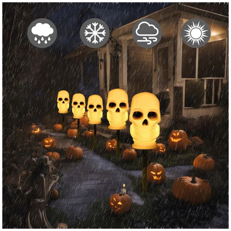 Kit-de-Estacas-Decorativas-Solar-com-5-Caveiras-3D-Iluminado-foto-4