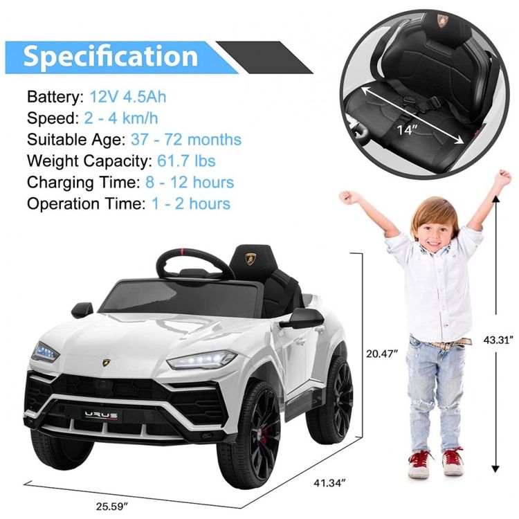 Carro-Eletrico-Infantil-a-Bateria-12V-Recarregavel-com-foto-5