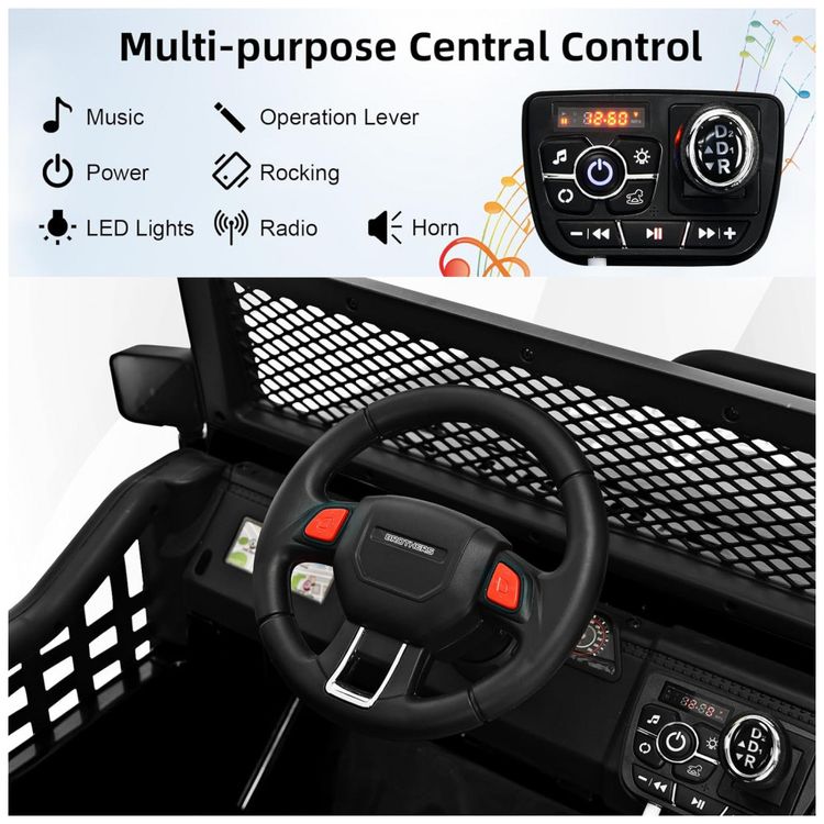 Carro-Eletrico-Infantil-a-Bateria-12V-com-Luzes-LED-Buzina.-foto-2