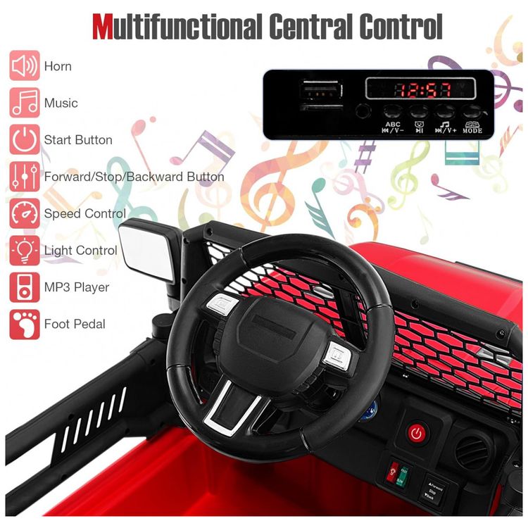 Carro-Eletrico-Infantil-a-Bateria-12V-com-Luzes-LED-Buzina.-foto-2