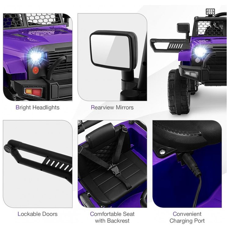 Carro-Eletrico-Infantil-a-Bateria-12V-com-Luzes-LED-Buzina.-foto-4