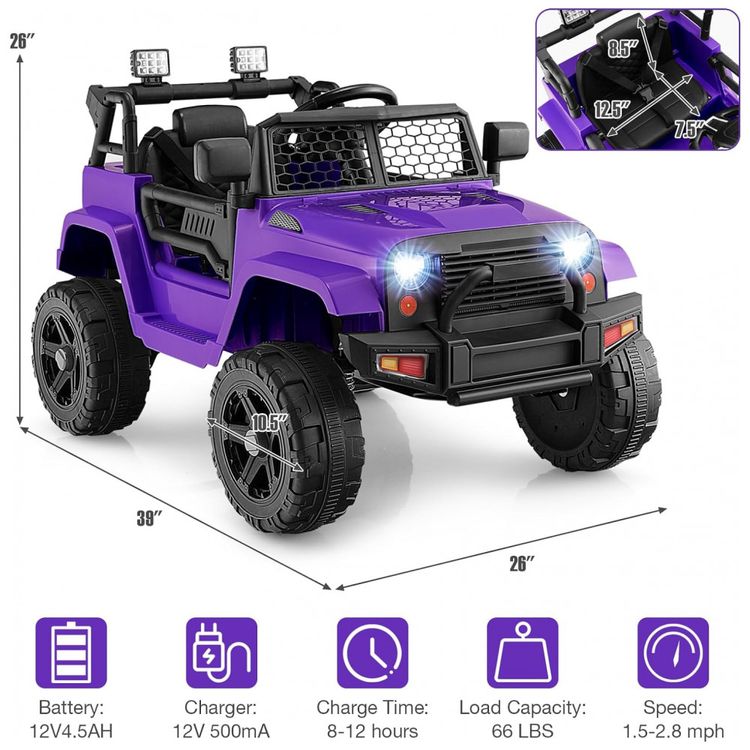 Carro-Eletrico-Infantil-a-Bateria-12V-com-Luzes-LED-Buzina.-foto-5