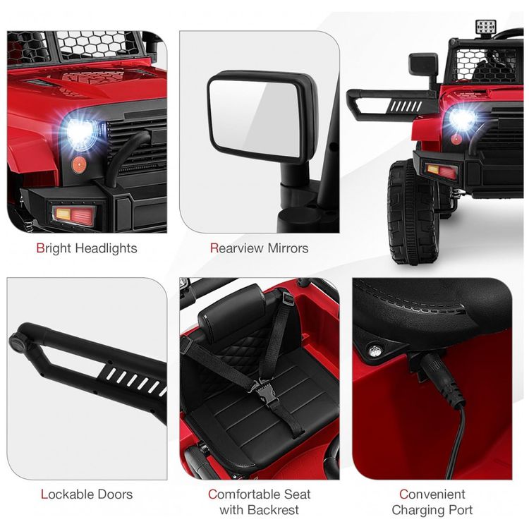 Carro-Eletrico-Infantil-a-Bateria-12V-com-Luzes-LED-Buzina.-foto-4