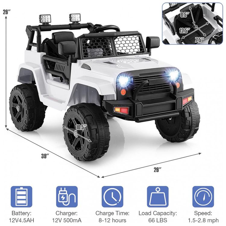 Carro-Eletrico-Infantil-a-Bateria-12V-com-Luzes-LED-Buzina.-foto-4