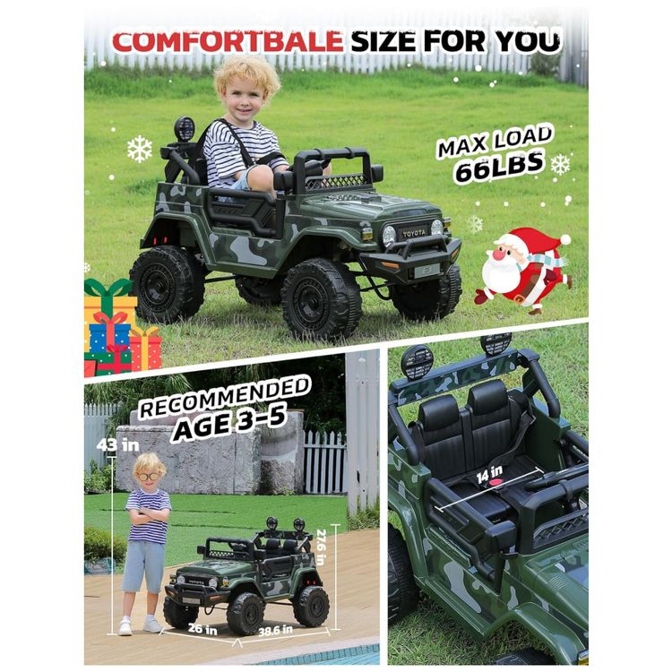 Carro-Eletrico-Infantil-Toyota-FJ40-a-Bateria-12V-com-Luzes-foto-4