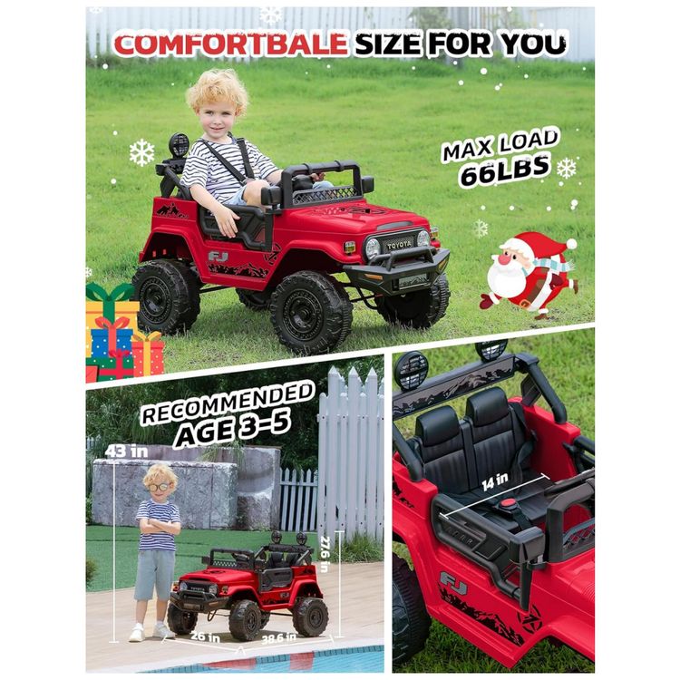Carro-Eletrico-Infantil-Toyota-FJ40-a-Bateria-12V-com-Luzes-foto-4