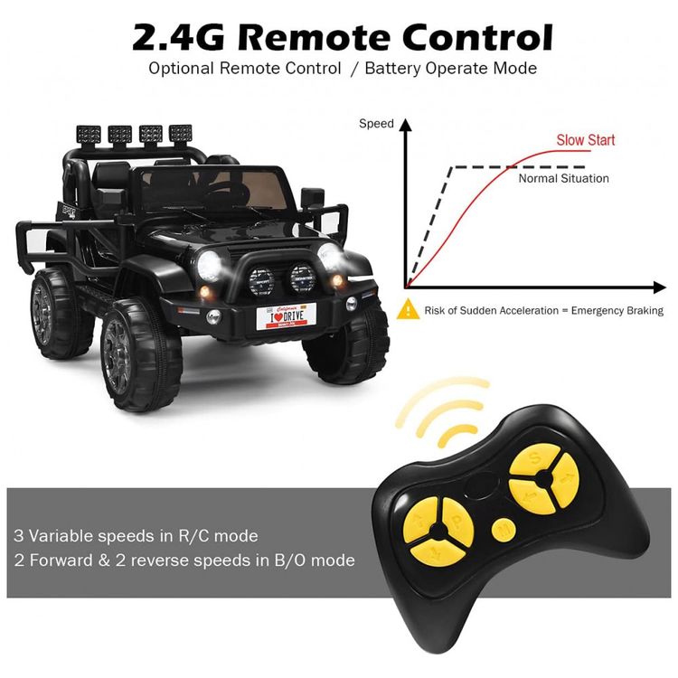 Carro-Eletrico-Infantil-Off-Road-a-Bateria-12V-com-Luz-LED-foto-1