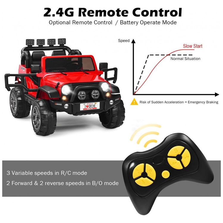 Carro-Eletrico-Infantil-Off-Road-a-Bateria-12V-com-Luz-LED-foto-1