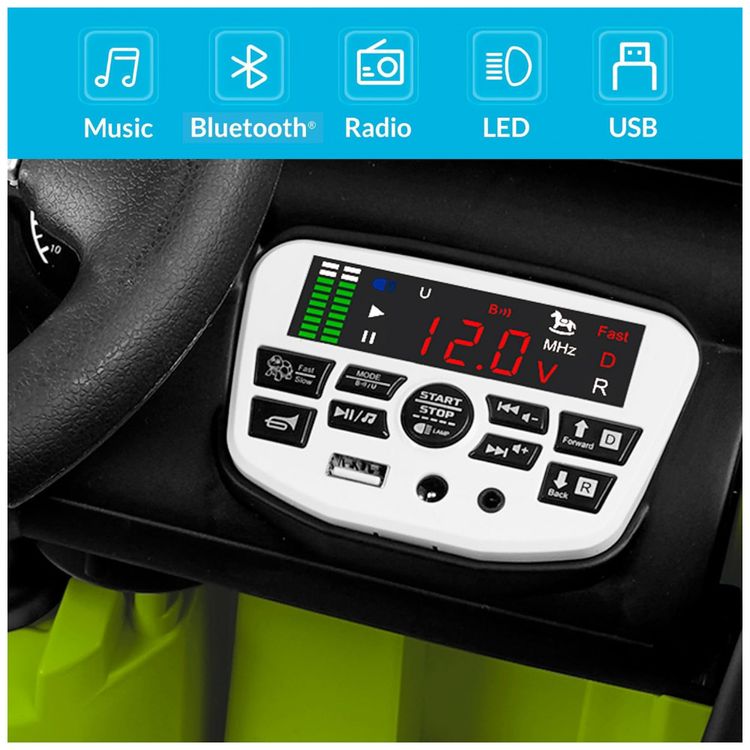 Carro-Eletrico-Infantil-a-Bateria-12V-com-2-Assentos-Luzes-foto-2