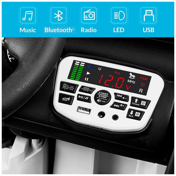 Carro-Eletrico-Infantil-a-Bateria-12V-com-2-Assentos-Luzes-foto-2