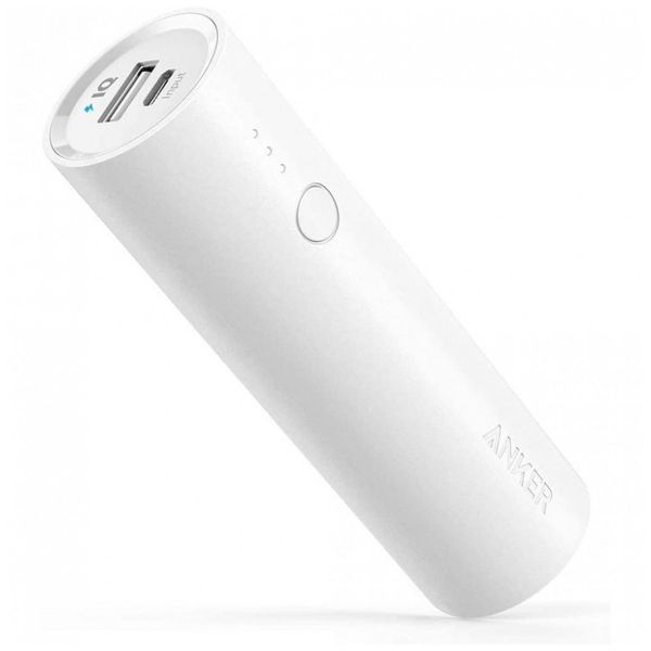 Powerbank Carregador Portátil 5000mAh Carregamento Ultrafino Eficiente, ANKER A1109G21, Branco