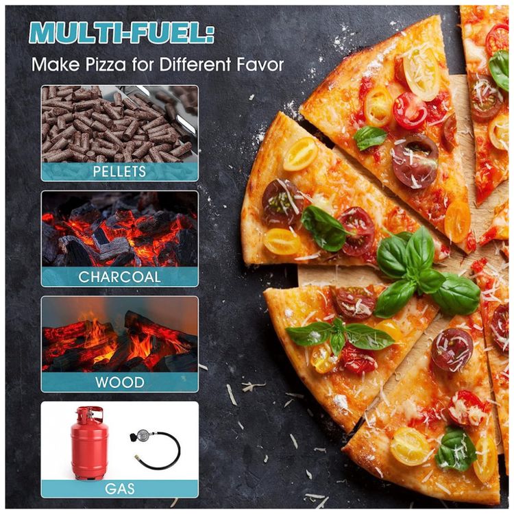 Forno-de-Pizza-a-Gas-Portatil-Aco-Inoxidavel-com-Termometro-foto-1