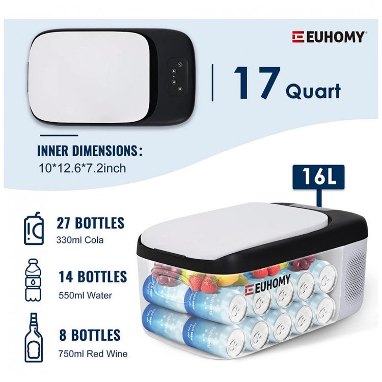 Cooler-Eletrico-Automotivo-Portatil-17-Litros-EUHOMY-foto-1