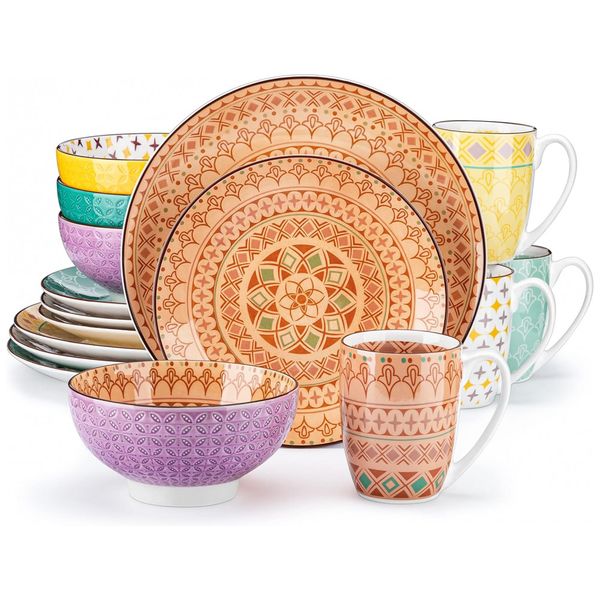 Aparelho-de-Jantar-com-16-Pecas-em-Porcelana-Incluindo-foto-0