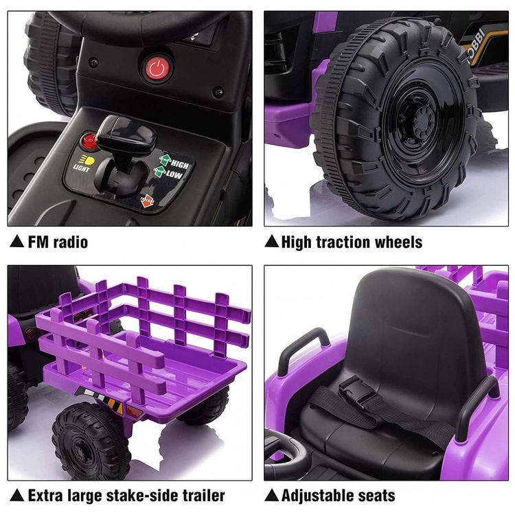 Trator-Eletrico-Infantil-com-Reboque-e-Motores-Duplos-de-35W-foto-3