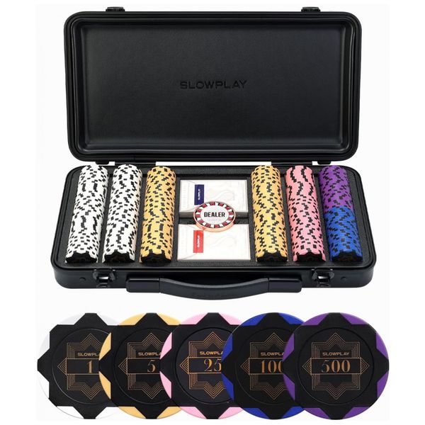 Maleta-de-Poker-com-Detalhes-de-Couro-e-300-Fichas-Numeradas-foto-0