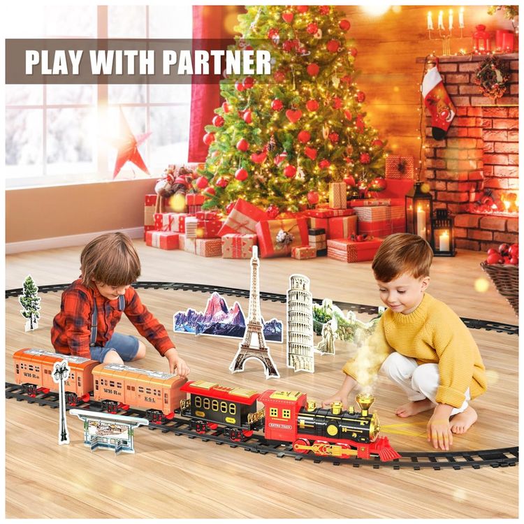 Conjunto-de-Trenzinho-de-Brinquedo-com-Vapor-Luz-e-Sons-foto-1