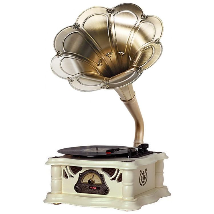 Gramofone-Toca-Discos-Retro-com-Entrada-USB-AUX-Radio-FM-e-foto-1