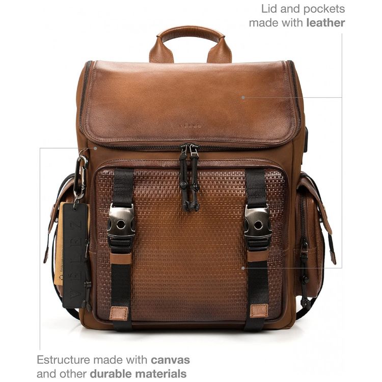 Mochila-Masculina-de-Couro-para-Laptop-VELEZ-Marrom-foto-1