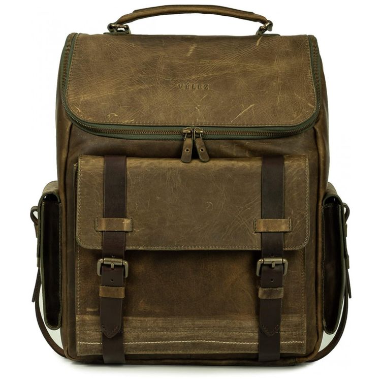 Mochila-Masculina-de-Couro-para-Laptop-VELEZ-Verde-foto-0