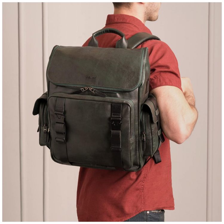 Mochila-Masculina-de-Couro-Vintage-para-Laptop-VELEZ-Verde-foto-1