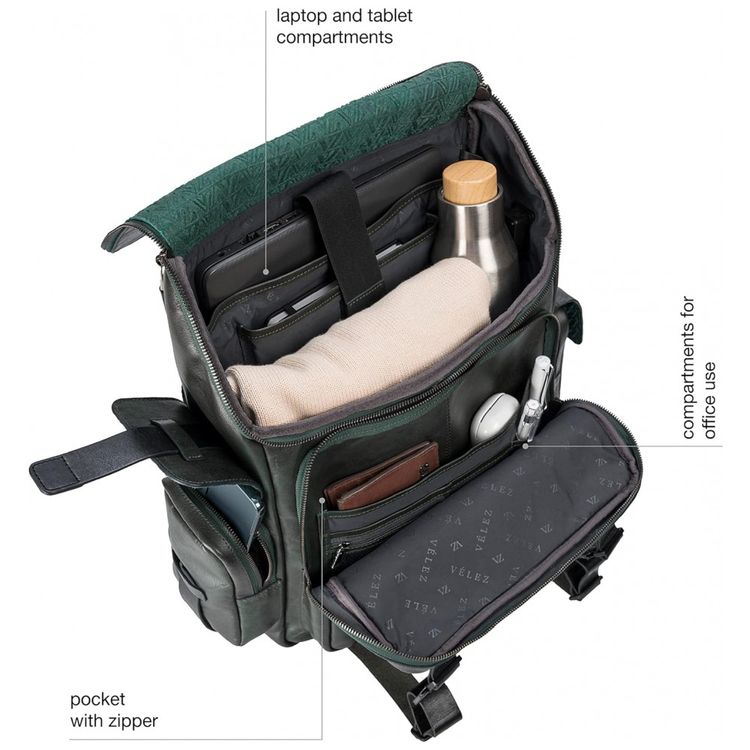 Mochila-Masculina-de-Couro-Vintage-para-Laptop-VELEZ-Verde-foto-4