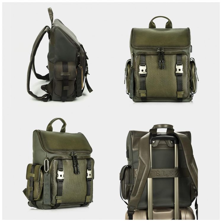Mochila-Masculina-de-Couro-Vintage-para-Laptop-VELEZ-Verde-foto-3