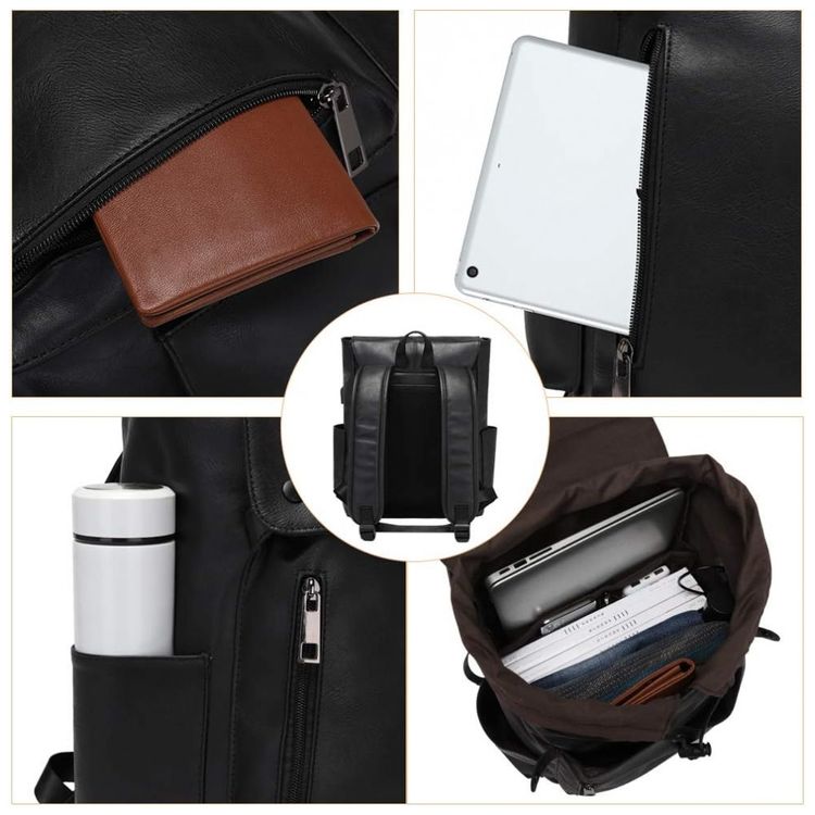 Mochila-Unissex-de-Couro-Sintetico-para-Laptop-e-Porta-foto-4