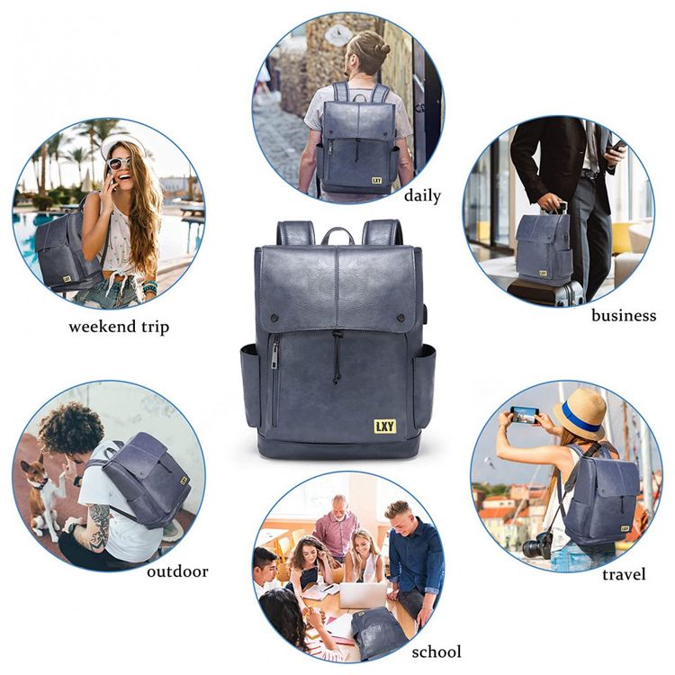 Mochila-Unissex-de-Couro-Sintetico-para-Laptop-e-Porta-foto-2