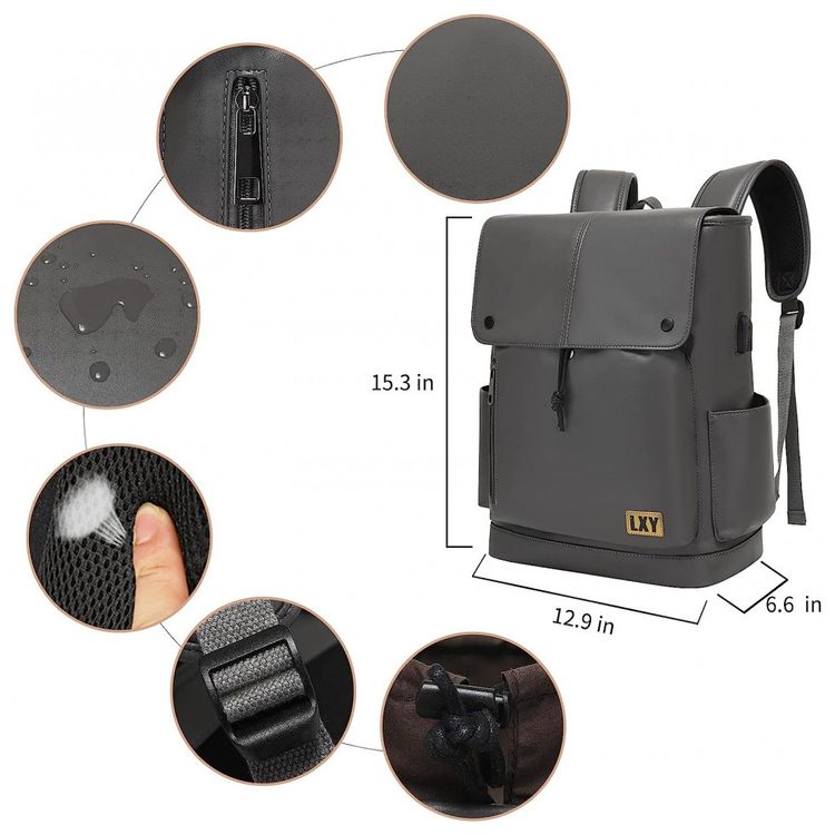 Mochila-Unissex-de-Couro-Sintetico-para-Laptop-e-Porta-foto-3