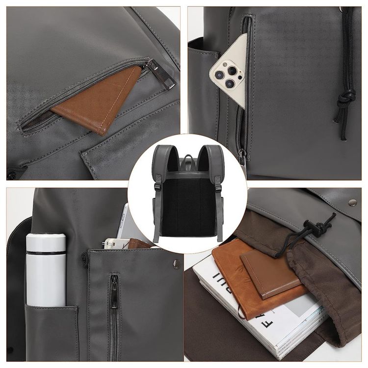 Mochila-Unissex-de-Couro-Sintetico-para-Laptop-e-Porta-foto-4