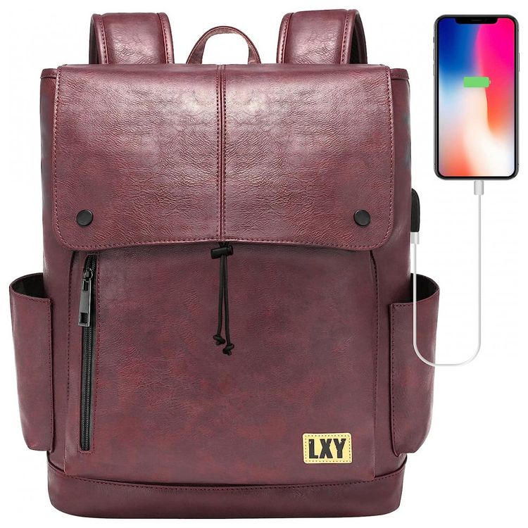 Mochila-Unissex-de-Couro-Sintetico-para-Laptop-e-Porta-foto-0