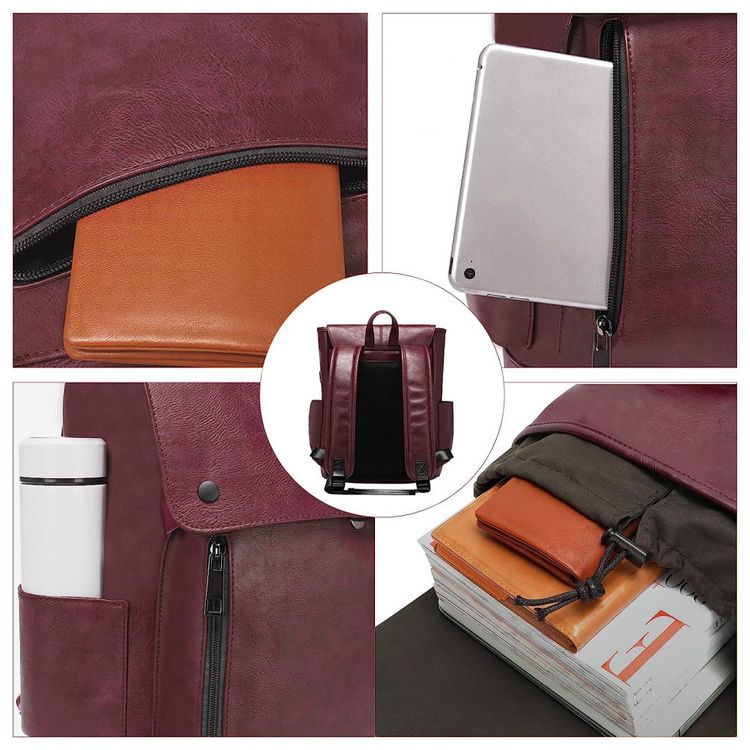 Mochila-Unissex-de-Couro-Sintetico-para-Laptop-e-Porta-foto-4
