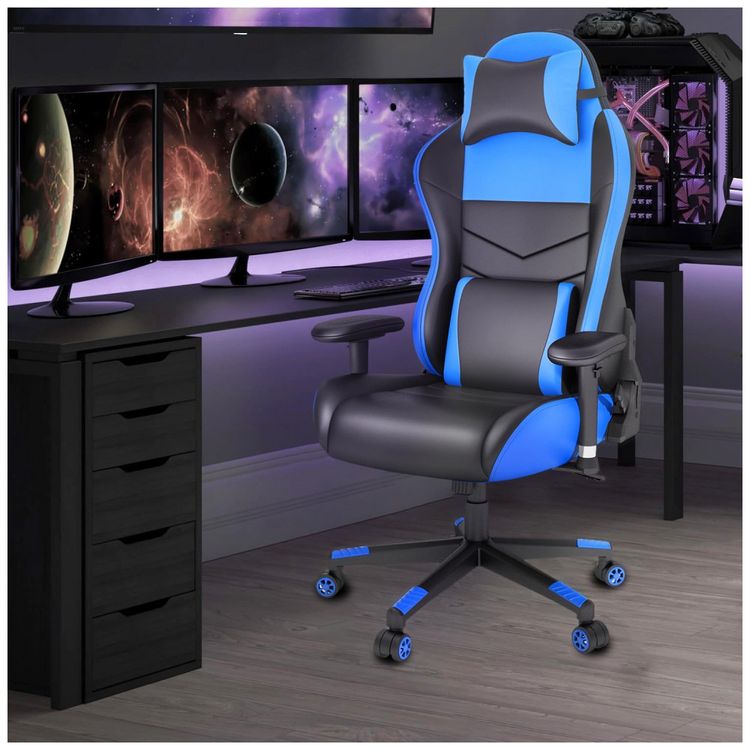 Cadeira-Gamer-Ergonomica-com-Apoio-para-Lombar-e-Encosto-de-foto-0
