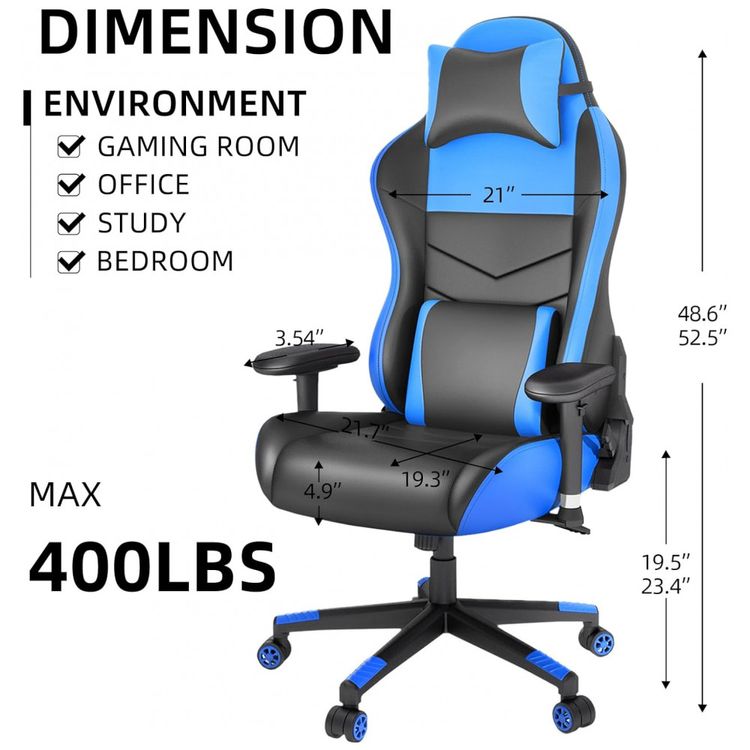 Cadeira-Gamer-Ergonomica-com-Apoio-para-Lombar-e-Encosto-de-foto-1